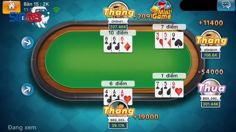 Cách rút tiền bài ba cây Sin88