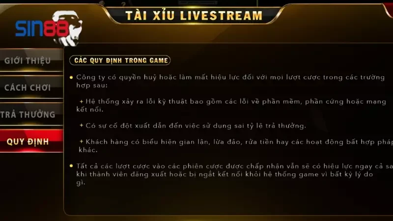 Đặt cược tài xỉu SIn88